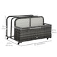 Outsunny Rolling Pool Storage Rattan Patio Furniture Outdoor Storage Wicker Organizer for Floats, Paddles, Balls, Towels, Brown