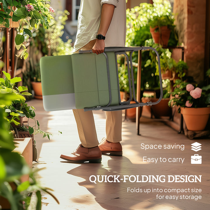 Outsunny Folding Rocking Chair Set, Oversized Outdoor Rocking Chair with 400 lbs Capacity, Wide Seat, Padded High Back, Green