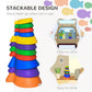 Outsunny 11pcs Balance Stepping Stones for Kids, Fish Style Non-slip Obstacle Course, Larger Size Stackable Balance Blocks Indoor Outdoor