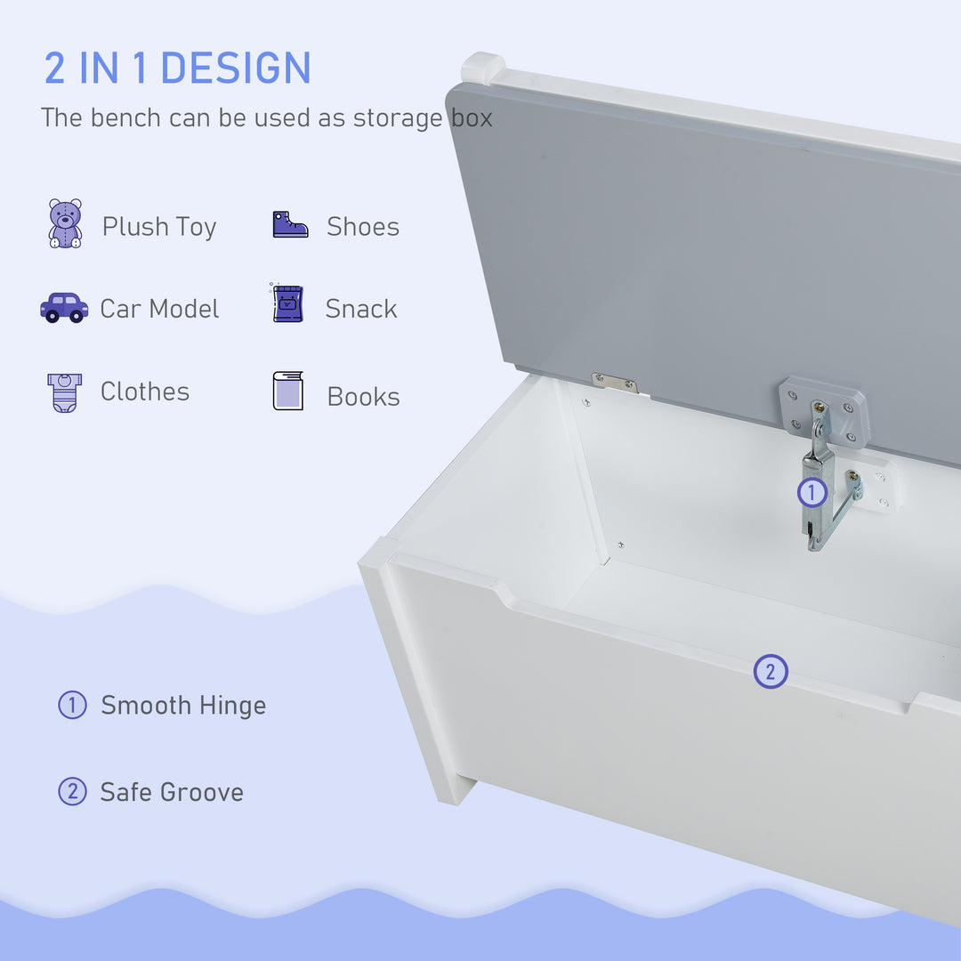 Qaba 4-Piece Set Kids Wood Table Chair Bench with Storage Function Gift for Toddlers