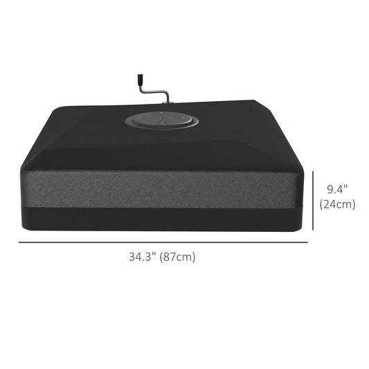 Outsunny Cantilever Umbrella Base with Liftable Wheel, Heavy Duty Fillable Umbrella Stand with Adjustable Foot Pads
