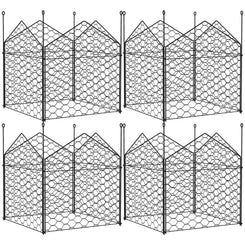 Outsunny 4 Pack Garden Cloches for Plants, 12" x 14" Metal Crop Cage, Plant Cages to Keep Animals Out, Black