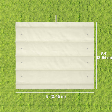 Outsunny 8' x 9.4' Retractable Pergola Canopy Replacement, Fit 7' x 10' Frame, UV30+ Pergola Cover Top Only, Cream