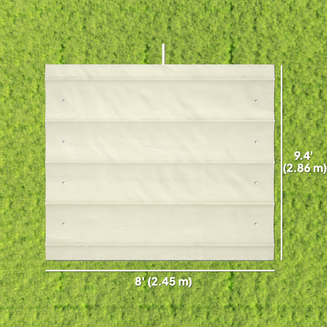 Outsunny 8' x 9.4' Retractable Pergola Canopy Replacement, Fit 7' x 10' Frame, UV30+ Pergola Cover Top Only, Cream
