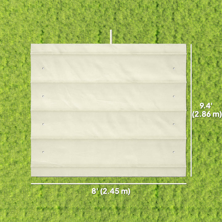 Outsunny 8' x 9.4' Retractable Pergola Canopy Replacement, Fit 7' x 10' Frame, UV30+ Pergola Cover Top Only, Cream