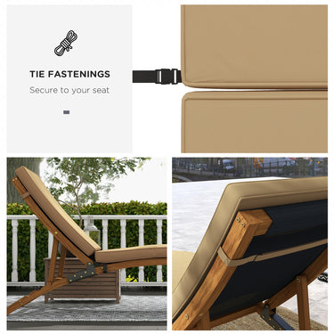 Outsunny 1-Piece Seat Cushion Replacement with Backrest for Lounge, Outdoor Patio Chair Cushions Set with Machine Washable Cover