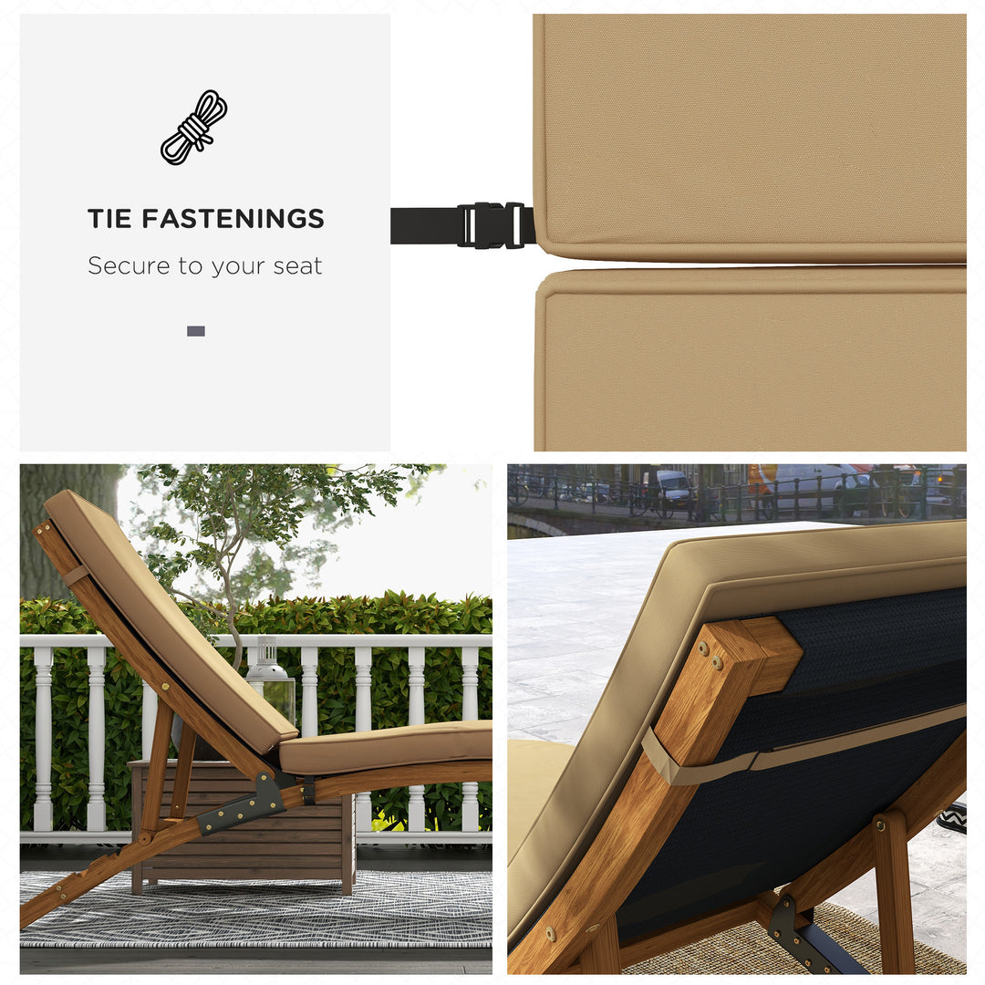 Outsunny 1-Piece Seat Cushion Replacement with Backrest for Lounge, Outdoor Patio Chair Cushions Set with Machine Washable Cover