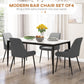 HOMCOM Upholstered Kitchen Chairs, Modern Dining Chairs Set of 2 with Diamond Tufting and Steel Legs for Dining Room, Black