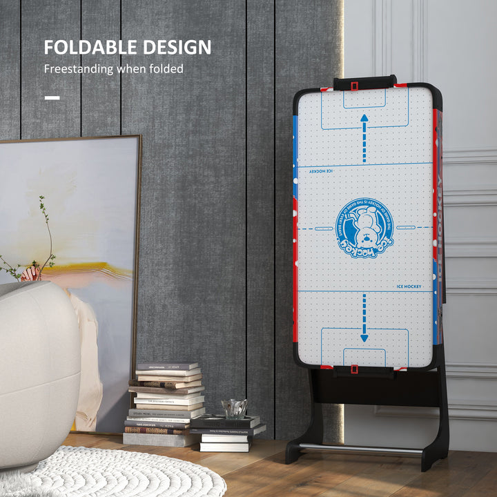 Soozier Folding Air Hockey Table 40" Arcade Table with 2 Pucks, 2 Pushers, Scoreboard for Family Game Room, Living Room, White