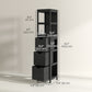kleankin Narrow Bathroom Cabinet with 3 Drawers and 2 Tier Shelf, Tall Cupboard Freestanding Linen Tower, White