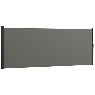 Outsunny 13' x 5' Retractable Side Awning, Outdoor Privacy Screen for Garden, Hot Tub, Balcony, Terrace, Pool, Dark Grey