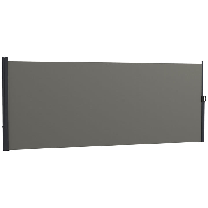 Outsunny 13' x 5' Retractable Side Awning, Outdoor Privacy Screen for Garden, Hot Tub, Balcony, Terrace, Pool, Dark Grey