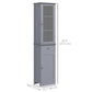 kleankin Tall Bathroom Cabinet, Bathroom Storage Cabinet with Drawers, 2 Doors and Adjustable Shelves, White