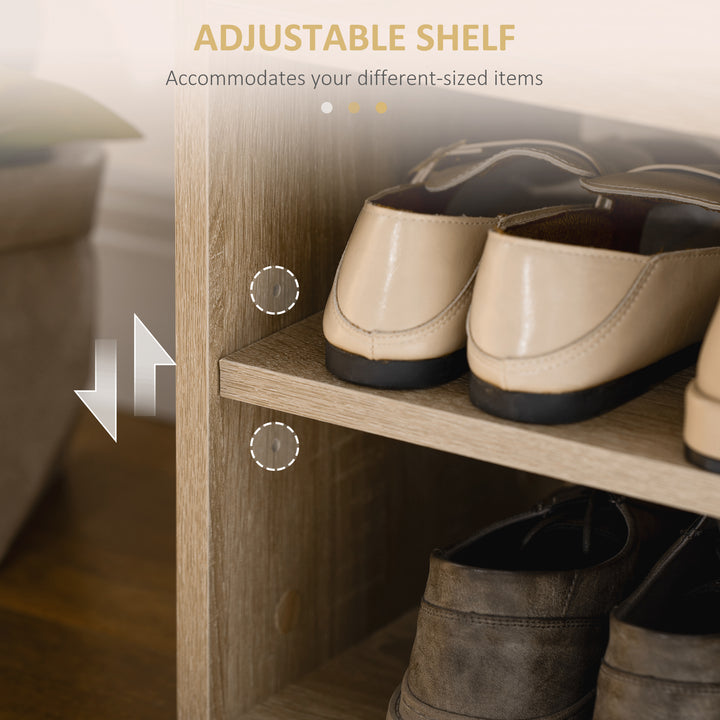 HOMCOM Shoe Bench Entryway Storage Rack with Padded Cushion, Hidden Storage for Hallway, Living Room, Black