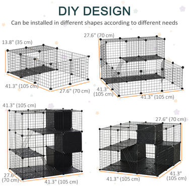 PawHut 56 Panels Pet Playpen Small Animal Cage for Rabbit