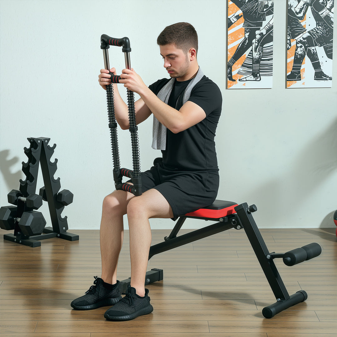 Soozier Chest Expander, Spring Chest Exerciser with 22-110 lbs Resistance for Men and Women Home Gym, Office or Travel