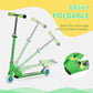 Qaba Snow Scooter, 2 in 1 Design Adjustable Height Scooter Snow Sled for Kids Aged Over 7 Years Old, Kids Sled Ski Scooter with Wheels Blades, Green