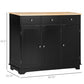HOMCOM Modern Sideboard, Buffet Cabinet with Storage Cabinets, Drawers and Adjustable Shelves for Living Room, White