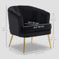 HOMCOM Fabric Armchair, Modern Accent Chair with Gold Metal Legs for Living Room, Bedroom, Home Office, Grey
