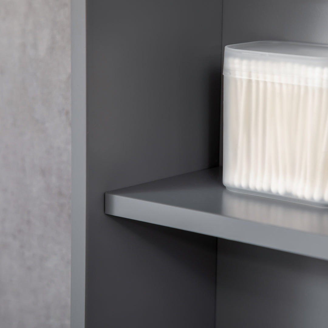 kleankin Bathroom Mirror Cabinet, Wall Mounted Medicine Cabinet with Door and Shelves, White