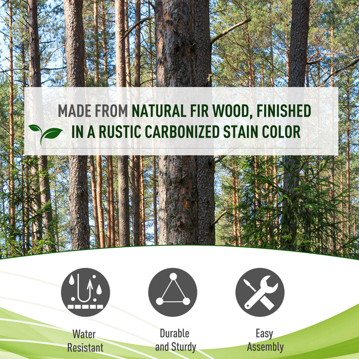 Outsunny 79" Plant Trellis, Arched Garden Arbour with Pergola Style Roof, Fir Wood Frame for Climbing Vines