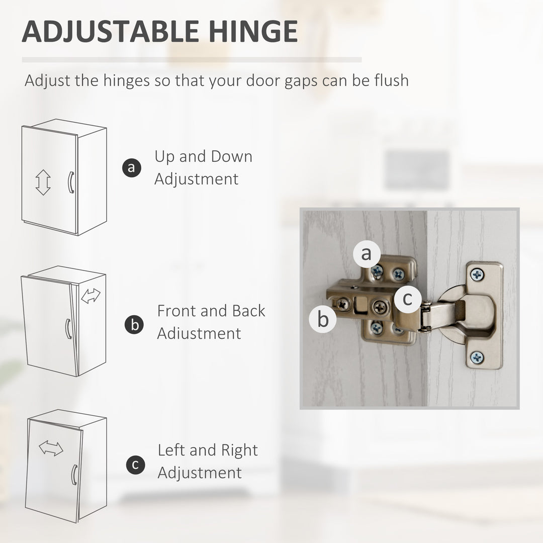 HOMCOM Kitchen Storage Cabinet, Freestanding Pantry Cabinet with 2 Doors and Adjustable Shelves, Distressed White