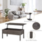 HOMCOM 39" Modern Lift Top Coffee Table with Hidden Storage Compartment, Center Table for Living Room, Grey