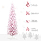 HOMCOM 6ft Flocked Christmas Tree, Pencil Artificial Christmas Tree with Realistic Branches, Pink