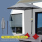 Outsunny 6.6 x 6ft Half Patio Umbrella Outdoor Parasol with Double-Sided Canopy, Crank Handle, Base for Garden, Balcony, Grey
