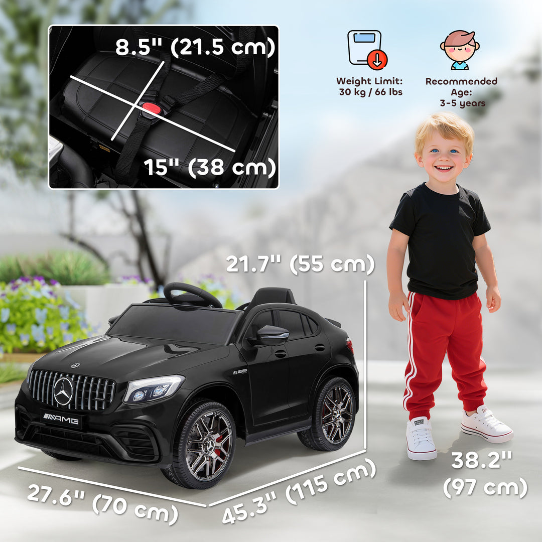 Aosom 12V/7AH Kids Ride on Car, Mercedes Benz AMG GLC63S Coupe, Electric Car with Remote Control, Handle, 2 Speed, with Music, Electric Light, Easy to Move, Red