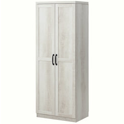 HOMCOM 63" Kitchen Storage Cabinet, 5-tier Pantry Cabinet with Doors and Adjustable Shelves for Dining Room, Distressed White