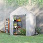 Outsunny 56" x 56" Walk-in Greenhouse Outdoor, Portable Gardening Plant Hot House with 2-Tier Shelf, Green