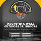 Soozier Wall Mounted Basketball Hoop with 43'' x 30'' Shatter Proof Backboard, for Indoor and Outdoor, Black