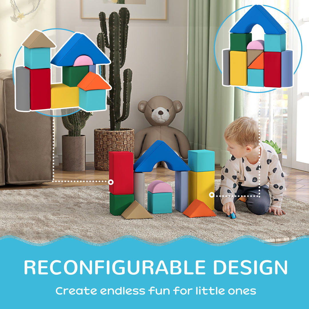 Qaba 11 Piece Soft Play Equipment for Kids 6-72 Months, Dark Colour