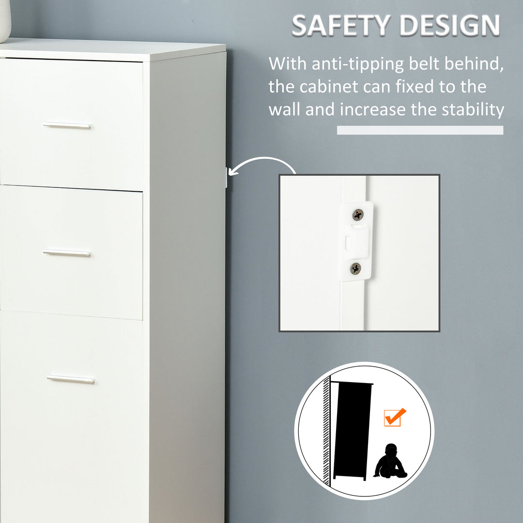 HOMCOM Storage Cabinet with 2 Drawers and 2 Cabinet Free Standing, Kitchen Cabinet Sideboard Buffet Table for Living Room, White