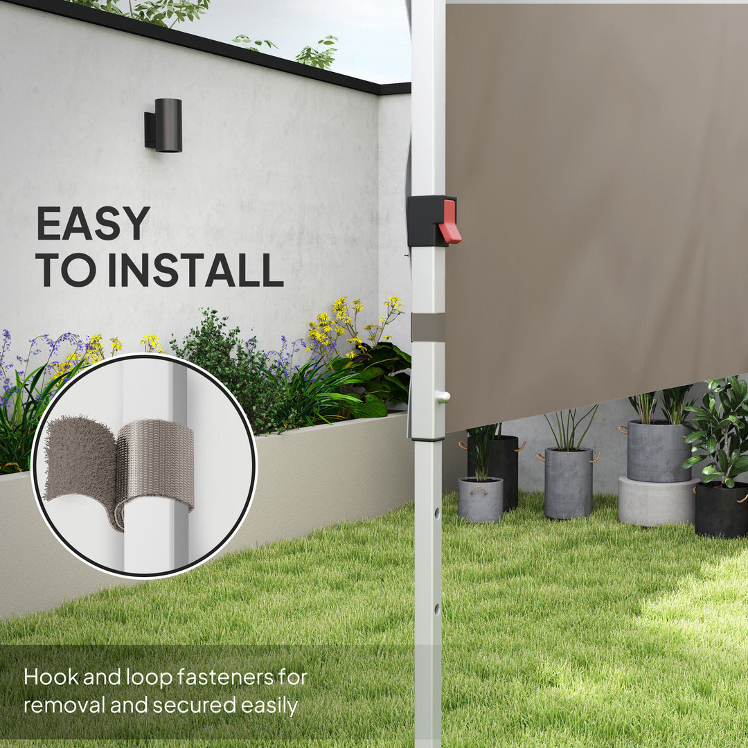 Outsunny Canopy Sidewalls for 10' x 10' or 10' x 20' Pop up Canopy, 2 PCS Canopy Half Walls Only, Grey