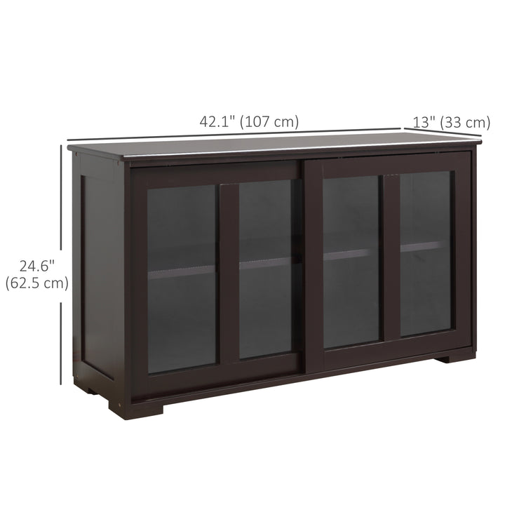 HOMCOM Kitchen Sideboard, Stackable Storage Cabinet, Sliding Glass Door Console, Serving Buffet for Kitchen & Dining Room
