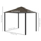 Outsunny 10' x 10' 2-Tier Outdoor Gazebo Canopy Tent with Zippered Mesh Sidewalls, Aluminum Frame for Patio, Backyard, Coffee