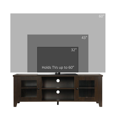 HOMCOM Fireplace TV Stand for TVs up to 60 inches, Wood TV Cabinet w/ Storage Doors or Living Room, Office, Coffee