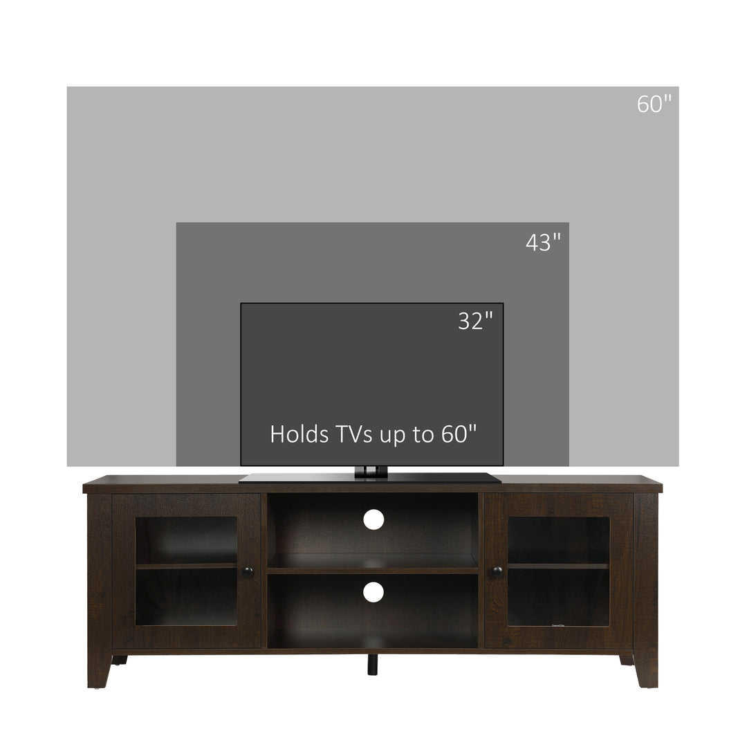 HOMCOM Fireplace TV Stand for TVs up to 60 inches, Wood TV Cabinet w/ Storage Doors or Living Room, Office, Coffee