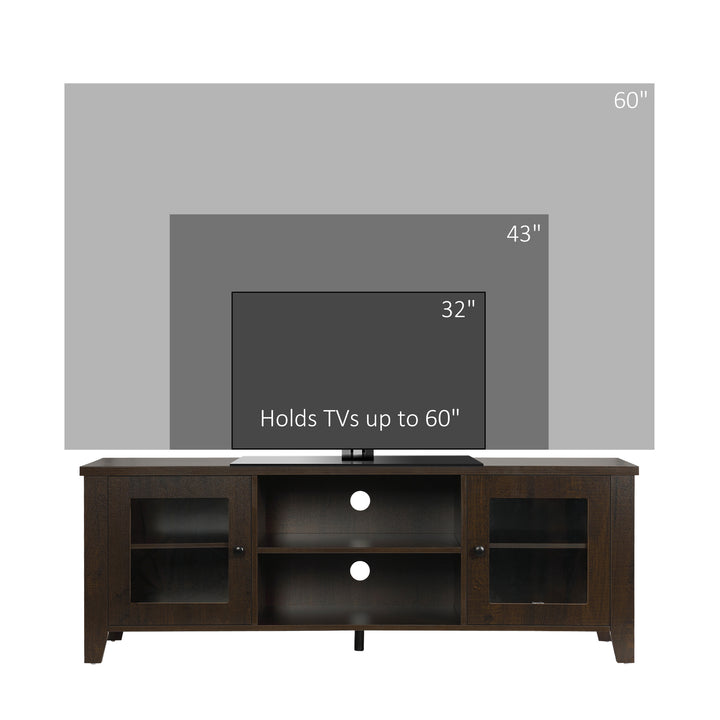HOMCOM Fireplace TV Stand for TVs up to 60 inches, Wood TV Cabinet w/ Storage Doors or Living Room, Office, Coffee
