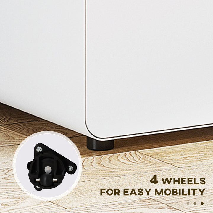 Vinsetto Lockable File Cabinet, Steel Filing Cabinet on Wheels for Legal, A4, Letter Size, Home Office