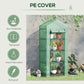 Outsunny Portable Greenhouse, Outdoor Hot House Plant Flower Greenhouse with 4 Tier Shelves, Steel Frame, PE Cover, Dark Green