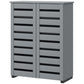 HOMCOM Shoe Storage Cabinet, Shoe Cabinet with 2 Slatted Doors for 15 Pairs of Shoes, Black