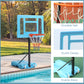 HOMCOM 51"-64" Height Adjustable Basketball System Poolside Hoop Stand Portable with Wheels