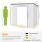 Outsunny 6 x 4FT Galvanized Garden Storage Shed, Metal Outdoor Shed with Double Doors and 2 Vents, Grey