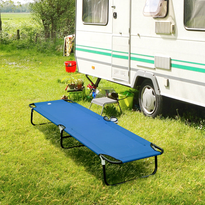Outsunny Folding Camping Cot for Adults Portable Outdoor Sleeping Bed for Office Beach Home, Green