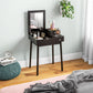 HOMCOM Makeup Vanity Table with Flip-up Mirror, Modern Dressing Table with 2 Drawers for Bedroom, White