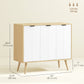 HOMCOM Modern Sideboard and Buffet, Dining Room Cabinet with Adjustable Shelves for Kitchen, Living Room, Natural