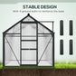 Outsunny 6' x 10' x 6.6' Polycarbonate Greenhouse, Walk-In Green House Kit Garden, Plants Grow, Galvanized Sheet Aluminum Frame with Rain Gutter, Vents and Sliding Door, Green
